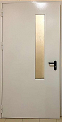 Дверь металлическая остекленная однопольная