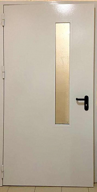 Дверь металлическая остекленная однопольная