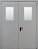 Дверь противопожарная металлическая двупольная с состеклением в обеих створках EIS60