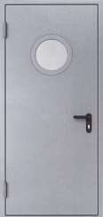 Дверь противопожарная металлическая с круглым остеклением EI60 